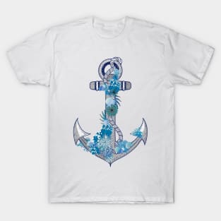 Anchor of a ship with corals and shells T-Shirt